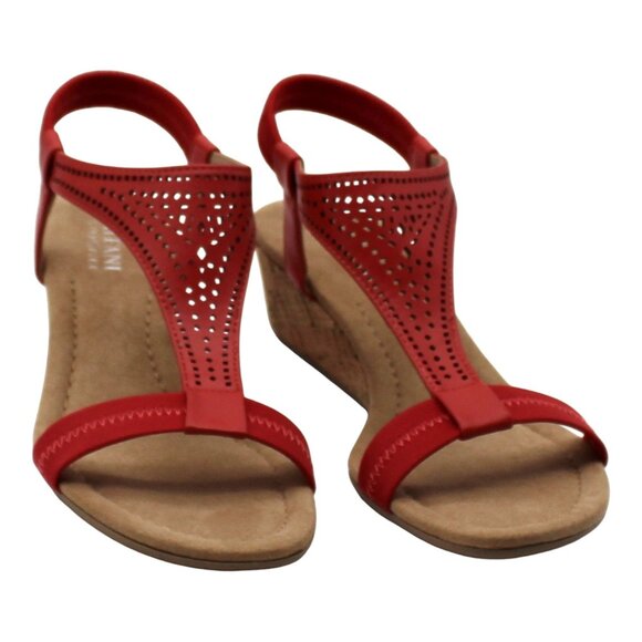 Alfani Shoes - Alfani Vacanzaa 2 Women's Faux Leather T-Strap Wedge Sandals - Stylish Comfort
